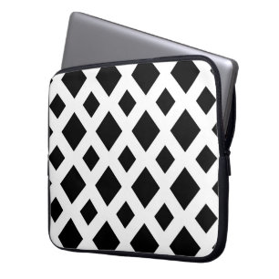 Schwarze Diamanten auf Weiß Laptopschutzhülle
