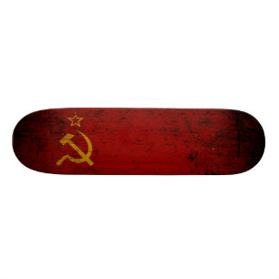 Schwarze die Schmutz-Sowjetunions-Flagge Skateboard