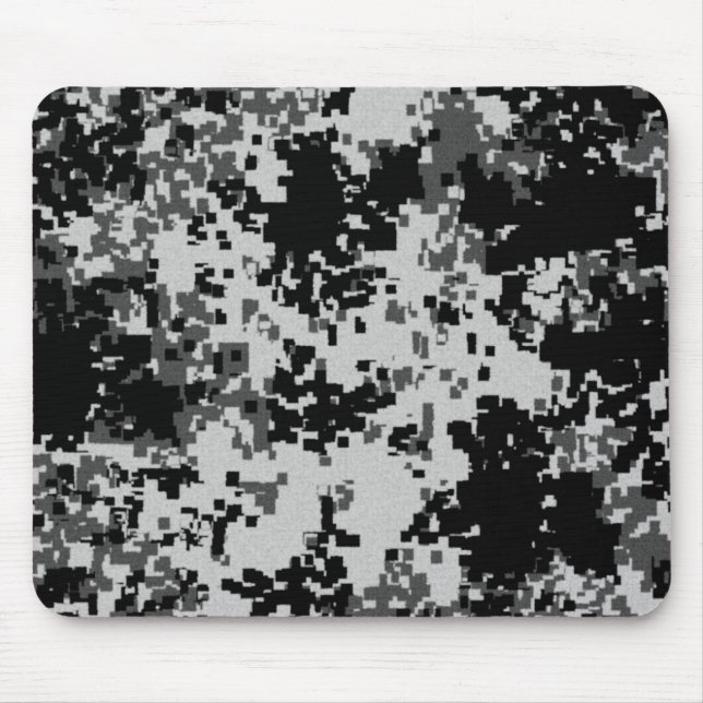 Schwarze Digital-Tarnungs-Mausunterlage Mousepad (Vorne)