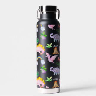 Schwarze Dinotiere Kindergeburtstag Geschenk Trinkflasche