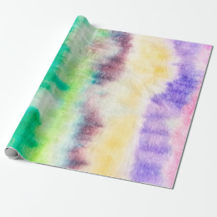 Schwarze Dirty Art Farbe. Shibori-Muster. Rosa Pin Geschenkpapier