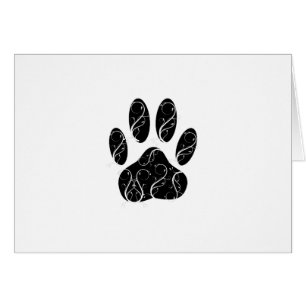 Schwarze Dog Pfosten mit weißen Schnörkeln
