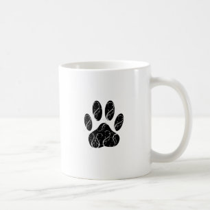 Schwarze Dog Pfosten mit weißen Schnörkeln Tasse