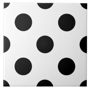 SCHWARZE DOTS! (ein Polka-Punkt-Design) ~ Fliese