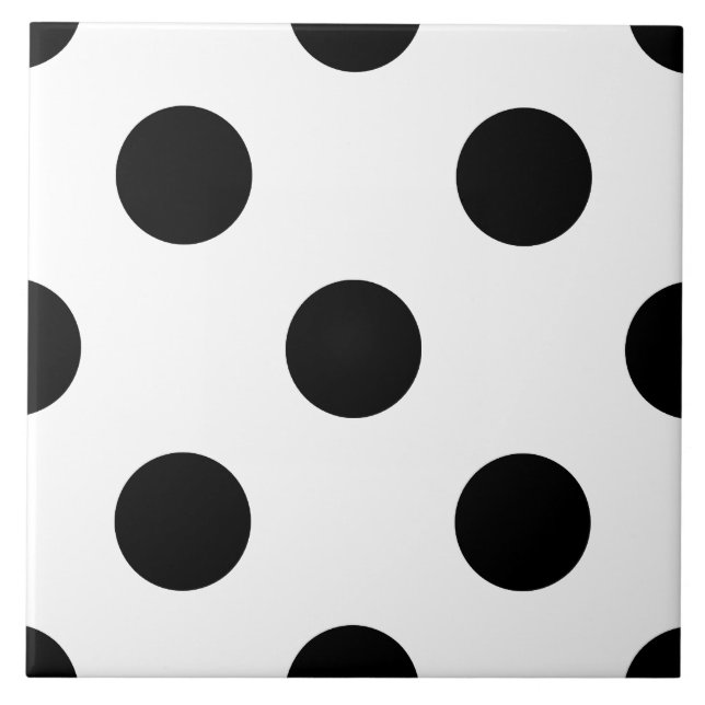 SCHWARZE DOTS! (ein Polka-Punkt-Design) ~ Fliese (Vorderseite)