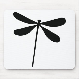 schwarze Drachefliegenikone Mousepad