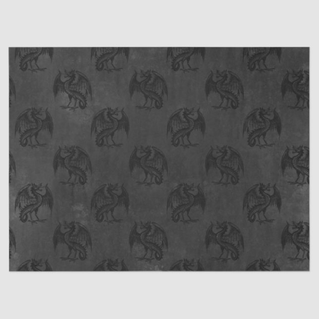 Schwarze Drachen auf dem Kohlebergbau Seidenpapier (Vorderseite)