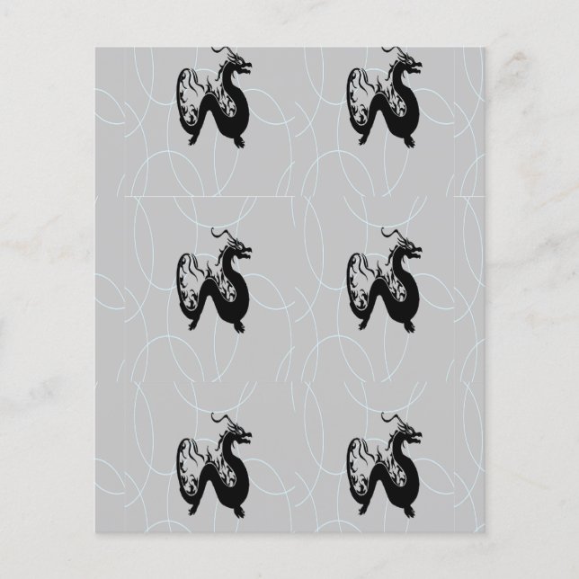 Schwarze Drachen auf grau (Vorderseite)