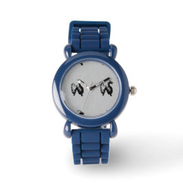 Schwarze Drachen auf grau Armbanduhr