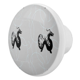 Schwarze Drachen auf grau Keramikknauf