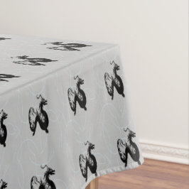 Schwarze Drachen auf grau Tischdecke