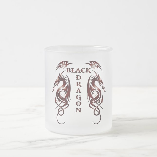 Schwarze Drachen Glas Tasse (Mittel)