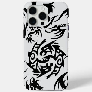 Schwarze Drachen Muster Kontur.b Aus weiß BG 1A Case-Mate iPhone Hülle