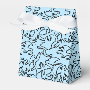 Schwarze Drachen Muster Kontur.b L Blue BG Geschenkschachtel