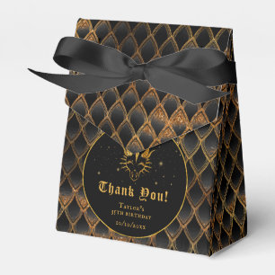 Schwarze Drachen-Schuppen Gold Geburtstag Dankesch Geschenkschachtel