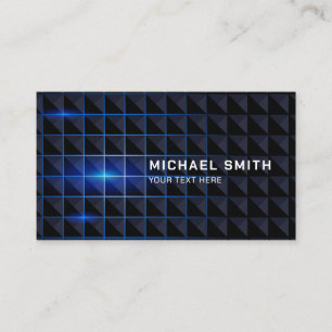 Schwarze Dreiecke beleuchtet strahlend blaues Lich Visitenkarte