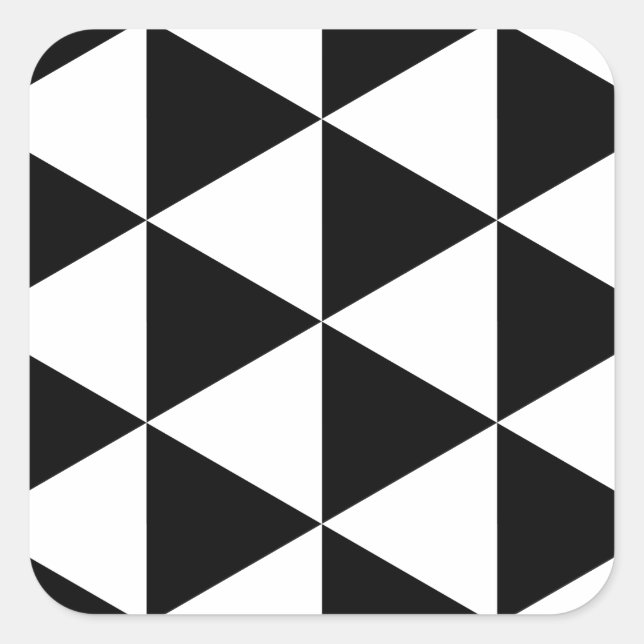 Schwarze Dreiecke Quadratischer Aufkleber (Vorderseite)