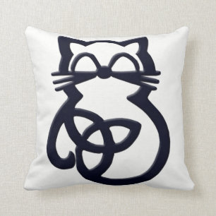Schwarze Dreifaltigkeit Knot Celtic Cat Throw Kiss Kissen
