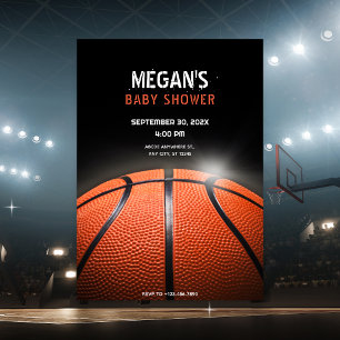 Schwarze dunkle Basketball-BABY-SHOWER,  Einladung