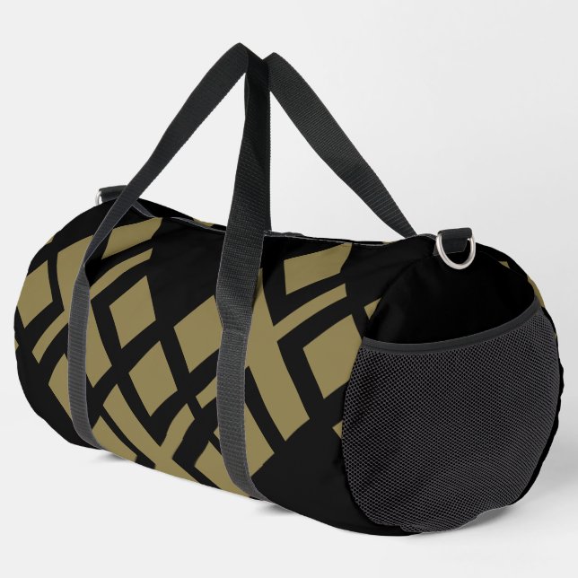 Schwarze Dunkle Beige Duffle Bag (Rechte Ecke)