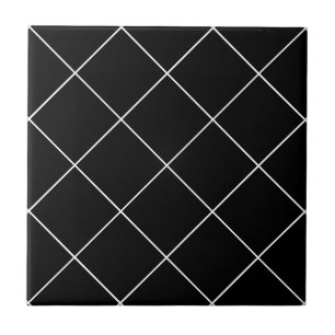 Schwarze dünne Diamant-Gitterfliese Fliese