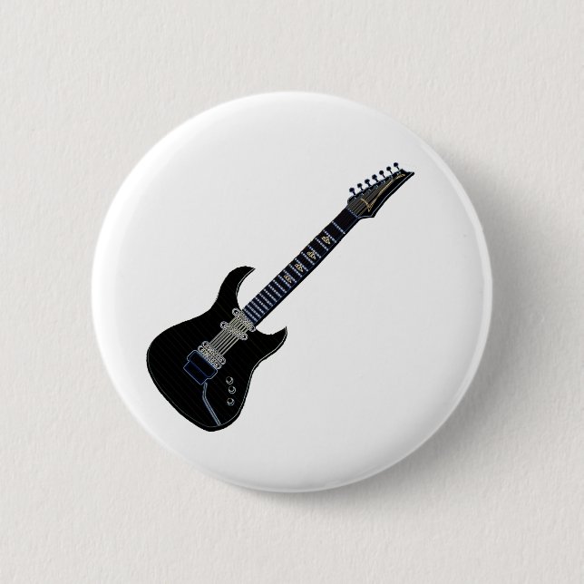 Schwarze E-Gitarre Button (Vorderseite)