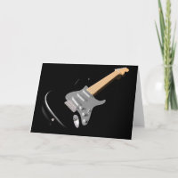 Schwarze E-Gitarren-Gruß-Karten