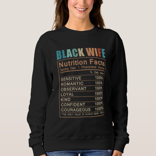 Schwarze Ehefrau Sweatshirt (Vorderseite)
