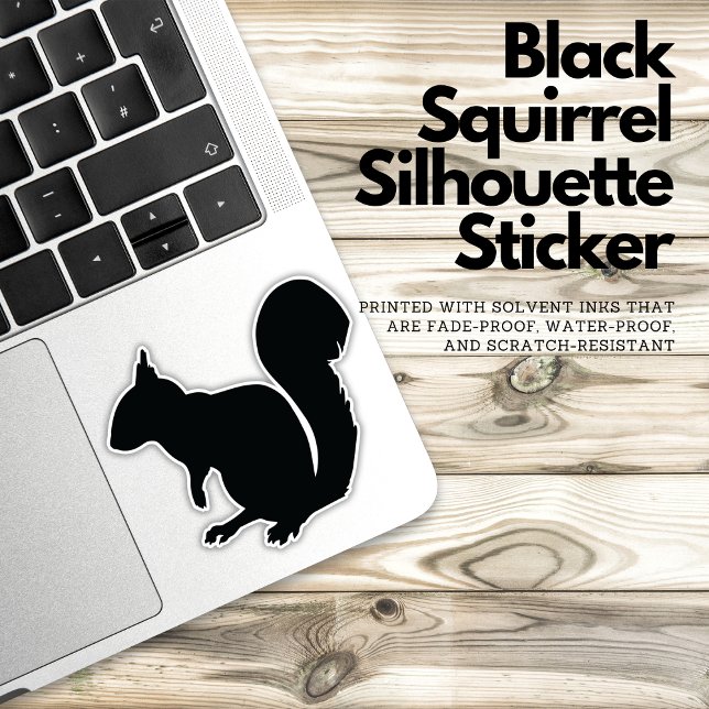 Schwarze Eichhörnchen Silhouette Aufkleber ( black squirrel sticker, squirrel silhouette, nature sticker, animal sticker, vinyl sticker, weather)