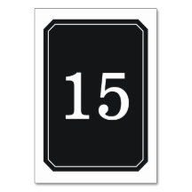 Schwarze, einfach elegante Tischkarte