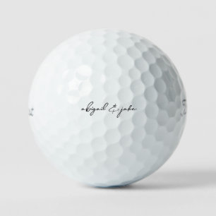 Schwarze, einfache, moderne Skriptpaare-Namen Golfball