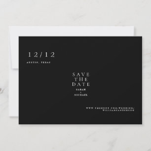 Schwarze einfache Text-only-Hochzeit Save the Date