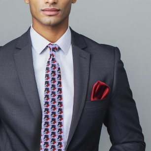 Schwarze Einhorn-Blume Lila Krawatte