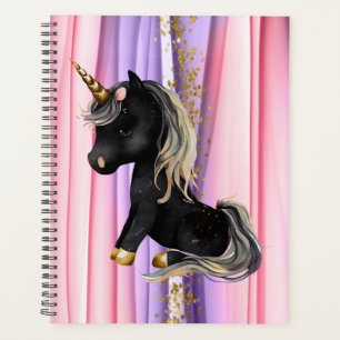 Schwarze Einhorn Rosa Ohren Planer