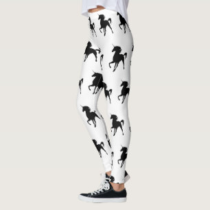 Schwarze Einhorn-Silhouette Leggings