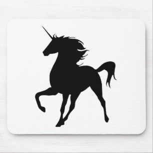 Schwarze Einhorn-Silhouette-Maus-Pad Mousepad