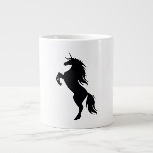 Schwarze Einhorn-Silhouette-Tasse Jumbo-Tasse