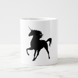 Schwarze Einhorn-Silhouette-Tasse Jumbo-Tasse