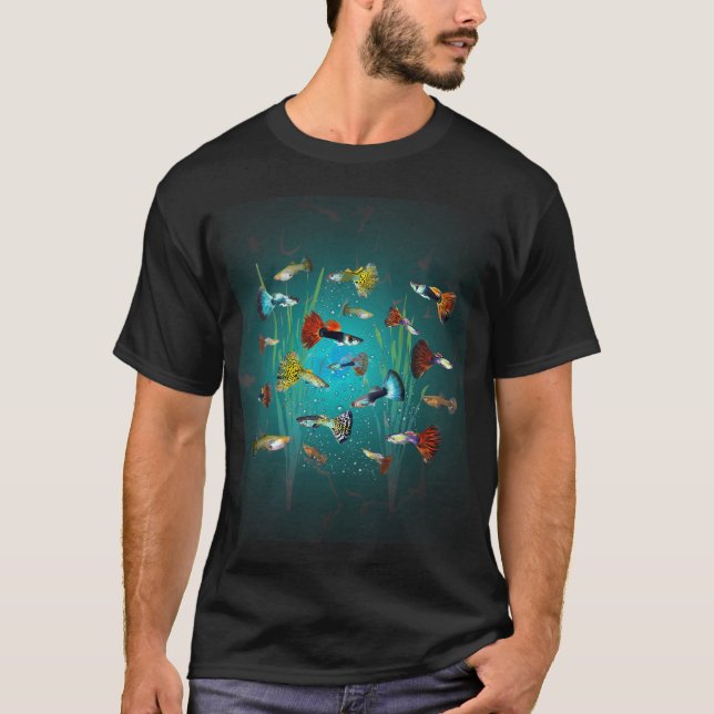 Schwarze Eis-Clownfisch-Illustration T-Shirt (Vorderseite)