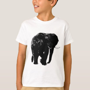 Schwarze Elefant-Silhouette T-Shirt