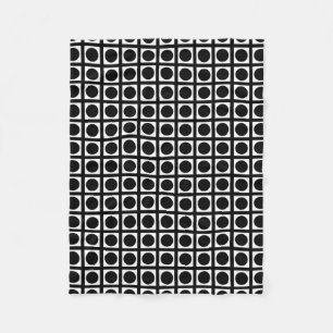 Schwarze Elegant-Gitterpunkte Fleecedecke