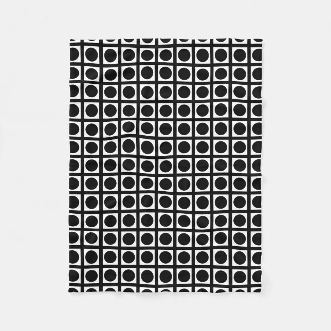 Schwarze Elegant-Gitterpunkte Fleecedecke (Vorderseite)