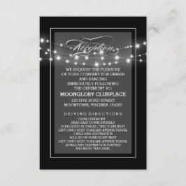 Schwarze, elegante Empfang-Karten Begleitkarte