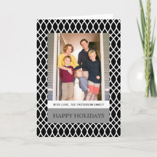 Schwarze Elegante Gitter Foto Grußkarte Feiertagskarte