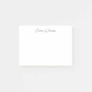 Schwarze elegante Handschrift personalisierter Nam Post-it Klebezettel