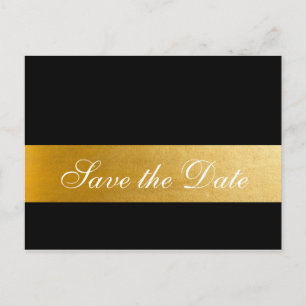 Schwarze elegante Hochzeit Save the Date Postkarte
