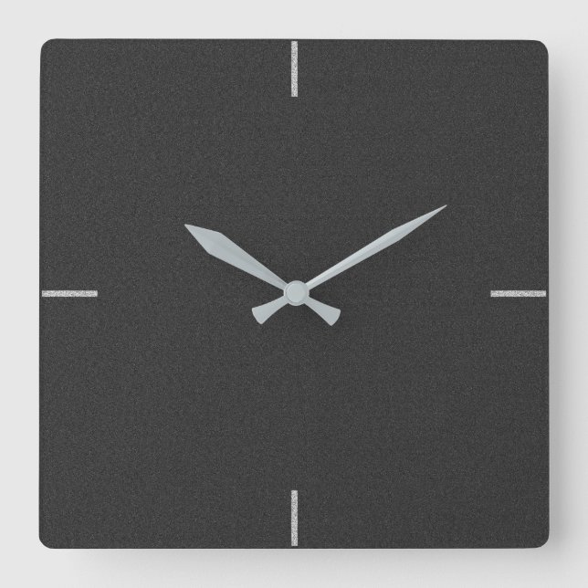 Schwarze elegante Minimalistische Wall-Uhr Quadratische Wanduhr (Vorderseite)