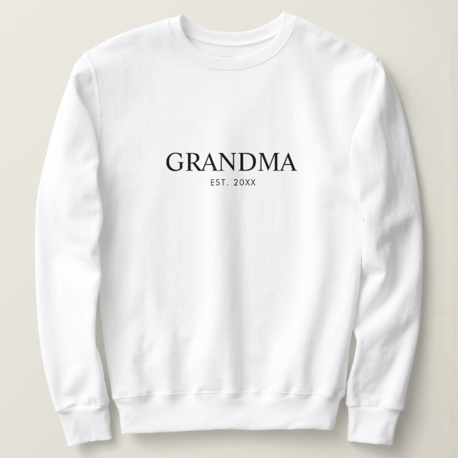 Schwarze elegante moderne Oma Sweatshirt (Design vorne)