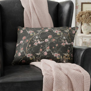 Schwarze Elegante Moderne Rose Dekokissen