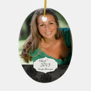 Schwarze elegante Muster-Abschluss-Fotoverzierung Keramik Ornament